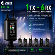 Debra EST-12 BLACK Stereo UHF IEM Portable Wireless Dual-channel In-Ear Monitor