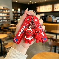 Evil Middle Finger Injured Funny Red Puppy Keychain Pendant