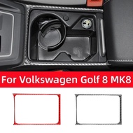 For Volkswagen VW Golf 8 MK8 2020 2021 Auto Central Cup Holder Decoration Frame Trim Carbon Fiber Ca