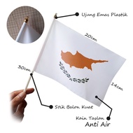 Siprus (Cyprus) Mini Hand Flag Small 14x20 cm - Parade & Festival Accessories - Nazhifa Printing Qua