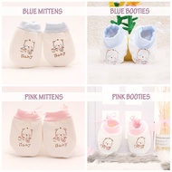 Ready Stock 2/3 Pairs Baby Mittens Bootees Gloves Soft Cotton Hand Glove Feet Cover Anti Scratch Face Sarung Tangan Kaki
