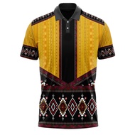 Polo shirt for men ready to ship Philippine Ethnic/ Tribal Modern Barong Polo Shirt