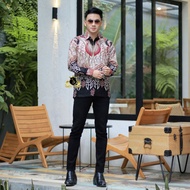 Baju Pasangan Batik Sarimbit Kemeja dan Dress motif Ghania - Batik Kembar Putra