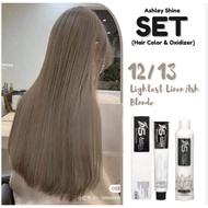 12/13 Lightest Linen Ash Blonde Coloring and Oxidizing Cream Set ASHLEY Shine Professional Hair Colo