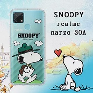 史努比/SNOOPY 正版授權 realme narzo 30A 漸層彩繪空壓手機殼(郊遊)