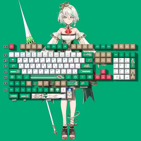 Hololive Vtuber Keycaps Cute Anime Cecilia Immergreen Keycap PBT DYE-Sub Cherry MX Switch Keycap for