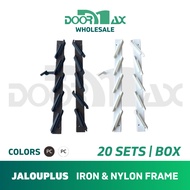 DOORMAX WHOLESALE Jalouplus Iron Powder Coated Steel Nylon Jalousie Window Frame 20 SETS