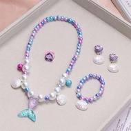 Necklace Princess Mermaid Shell Necklace Bracelet Set Children Girls Accessories Necklace Princess M