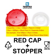 [500 Pcs] NEW Red Cap Inner Insert 25L 20L 10L 25 20 10 Liter Jerry Can Plastic Bottle HDPE Container Penutup Stopper