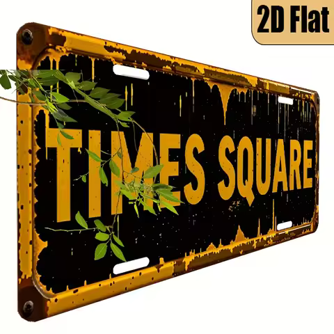 1pc Vintage New York City License Plate - Times Square Themed Decoration Only - Large 6x12 Inch (15x