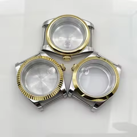 Neiton 36mm/39mm Two Tone Gold Watch Case Sapphire Fit NH36 NH34 NH35 Movement 316L Stainless Steel