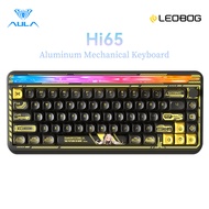 AULA LEOBOG Hi65 Customized Mechanical Keyboard 66Key Tri-Mode CNC Aluminum Case RGB Knob Wireless g
