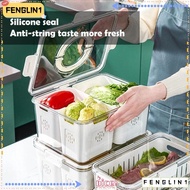 FENGLIN Fridge Storage Box, Handle with Lid Fridge Organizer, Durable Stackable Plastic Fridge Storage Container Home