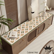 Retro Simple TV Cabinet Mat Waterproof and Oil-proof Side Cabinet Leather Tablecloth Porch Shoe Cabinet Dustproof Washless Desktop Protection Mat