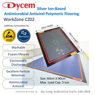 Heavy Duty Washable Sticky Mat / Dycem WorkZone CZ02 cross contamination control flooring, Size 0.6m