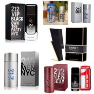 Authentic  212 Men EDT 100ML + Bad Boy 100ML + 212 Sexy Men EDT 100ML + 212 Men NYC EDT 100ML Perfum