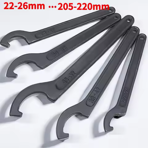 22-220mm Round Nut Half Moon Wrench - Adjustable Motorcycle Shock Absorber Wrench Set - Pre-Load Hoo