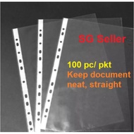 30 Punch holes / 11 Punch Holes PP Clear pockets Sheet Protector. Clear. Documents A4.