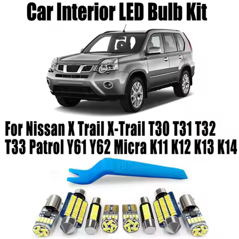 LED Interior Light Kit Canbus For Nissan X Trail X-Trail T30 T31 T32 T33 Patrol Y61 Y62 Micra K11 K1