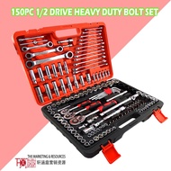 150pcs 1/4 Drive 3/8 Drive 1/2 Drive Heavy Duty Drive Ratchet Box Socket Set Box Set Spanner Set Wre