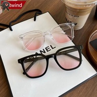 RL Fashion Women Decorative Sunglasses Round for Ladies Eyeglasses Black Frame Fake Powder Blusher P