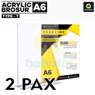 [2 UNITS] Acrylic Brochure Holder Size A6 (L 10.5 x H 15cm) - Qris Barcode Paper Holder - Acrylic Sc