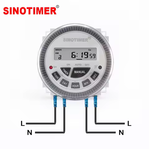 1 Second Interval Time Relay 220V 12V 7 Days Programmable Digital Timer Switch With Cover 10A Detach