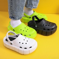 shop 2023 NEW Summer Women Croc 2 Platform Garden Shoe Sandals Height Increasing Slippers Slip on Fo