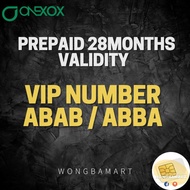 VIP NUMBER PREPAID (ABBA/ABAB) xox sim card 36months validity prepaid vip nombor Onexox