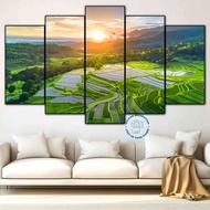 Set of 5 Wall Collage Panels VIETNAMESE LANDSCAPE - Mirror Formex - Rivers and Mountains - Terraced 