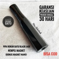 Aksesoris Pipa Batu Giok Black Jade Original Asli Aceh Bulat Cutting
