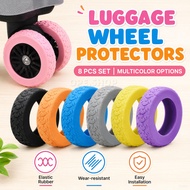 8Pcs Thicken Texture Silicone Wheels Protector For Luggage Reduce Noise Travel Luggage Wheels Cover
