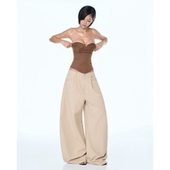 NOVA PANTS | Lueysor wide-leg beige pants