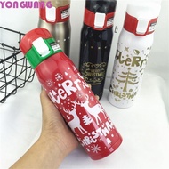 YONGWANG66HR Christmas Thermos Bottole, Large Capacity Leakproof Stainless Steel Thermos Cup, Durabl