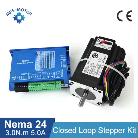 3Nm Nema 24 Closed Loop Stepper Motor With Nema24 Hybrid Step Driver HSS60 + 3M Encoder Cable