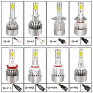 Bekalan lampu depan LED C6, lampu depan, lampu kereta H4, H7, H11, 9005, lampu depan LED kereta 36W.