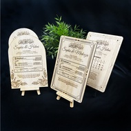 MINIMALIST PLAT HANTARAN MAS KAHWIN CEK IJAB QABUL - Laser Custom Kayu