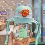 BABY PC Children Water Bottle Drinking Water Bottle Kettle Milk Tea Cup Training Cup Fashion with Shoulder Strap Cartoon Straw Bottle Children