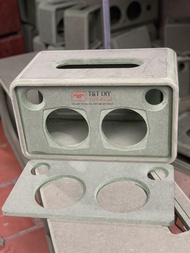 Vỏ box loa di động loa bluetooth kiểu dáng bo siêu tròn kích thước 35x20x20 khoét sẵn 2 lỗ bass BB2 