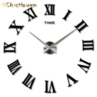 ChicHaven Tự làm 3D Đồng hồ treo tường chữ số La Mã kích thước lớn gương bề mặt sang trọng lớn nghệ