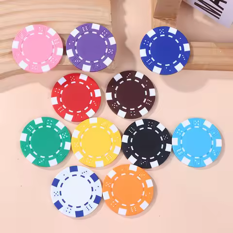 10Pcs 11.5g ABS Plastic Poker Chips Casino Texas Hold'em Poker Coins Game Accessories