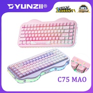 Yunzii C75MAO Cake Keyboard Wireless Bluetooth Keyboard Customized Mao Keycaps RGB Keyboard