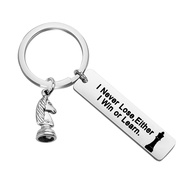 MYOSPARK Chess Lovers Keychain Gift I Never Lose I Either I Win Or Learn Keychain Chess Gift for Che
