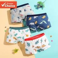 4 Pcs/Set Kids Boy Underwear Soft Cotton Baby Panties Printed Design Teenage Boy Boxer