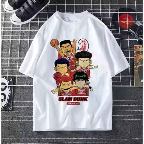 Japanese Slam Dunk Shohoku Basketball Anime Movie Cotton Printed Tshirt Men Women Casual Street Wear