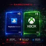 PSN USD $1 Digital Code | Xbox USD $1 Gift Card | Instant Auto Delivery | Game Credit
