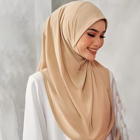 New Instant Ready to Wear Hijab Muslim Women Stretchy Sports Jersey Hijab Scarves Malaysia Headwraps