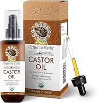 Organicveda Organic Castor Seed Oil | Gentle cold pressed | 3.4 fl oz