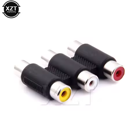 1Pcs Multi-Functional Audio Video Connector 3 RCA AV Coupler Mini 3RCA Female To Female Socket Adapt