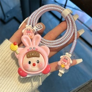 Cute DIY Decoration Cartoon 18w/20w/35w Charger Protector Set Charger Case Cable Protector Compatibl